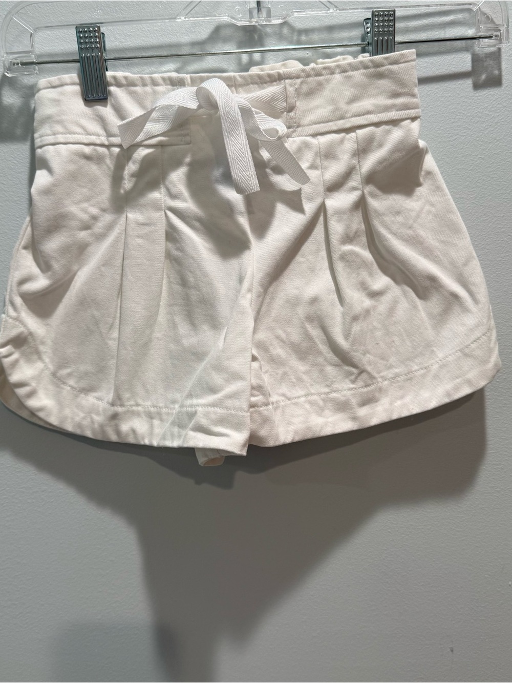 bella bliss White High-Waist Pleated Drawstring Shorts w/ Pockets Girls 8
